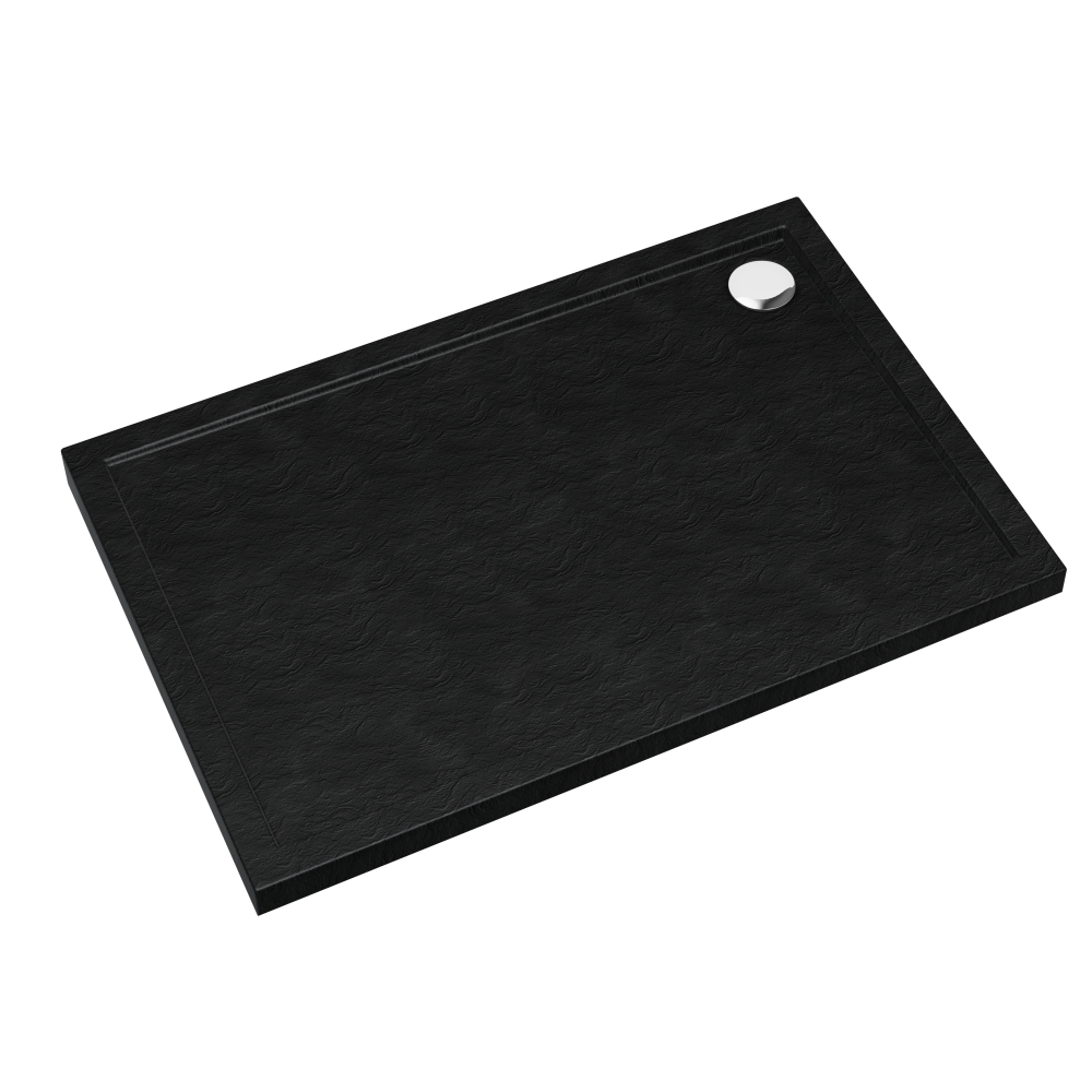 Schedline Sharper Black Stone téglalap alakú zuhanytálca 100x80 cm fekete 3S.S1P-80100/C/ST