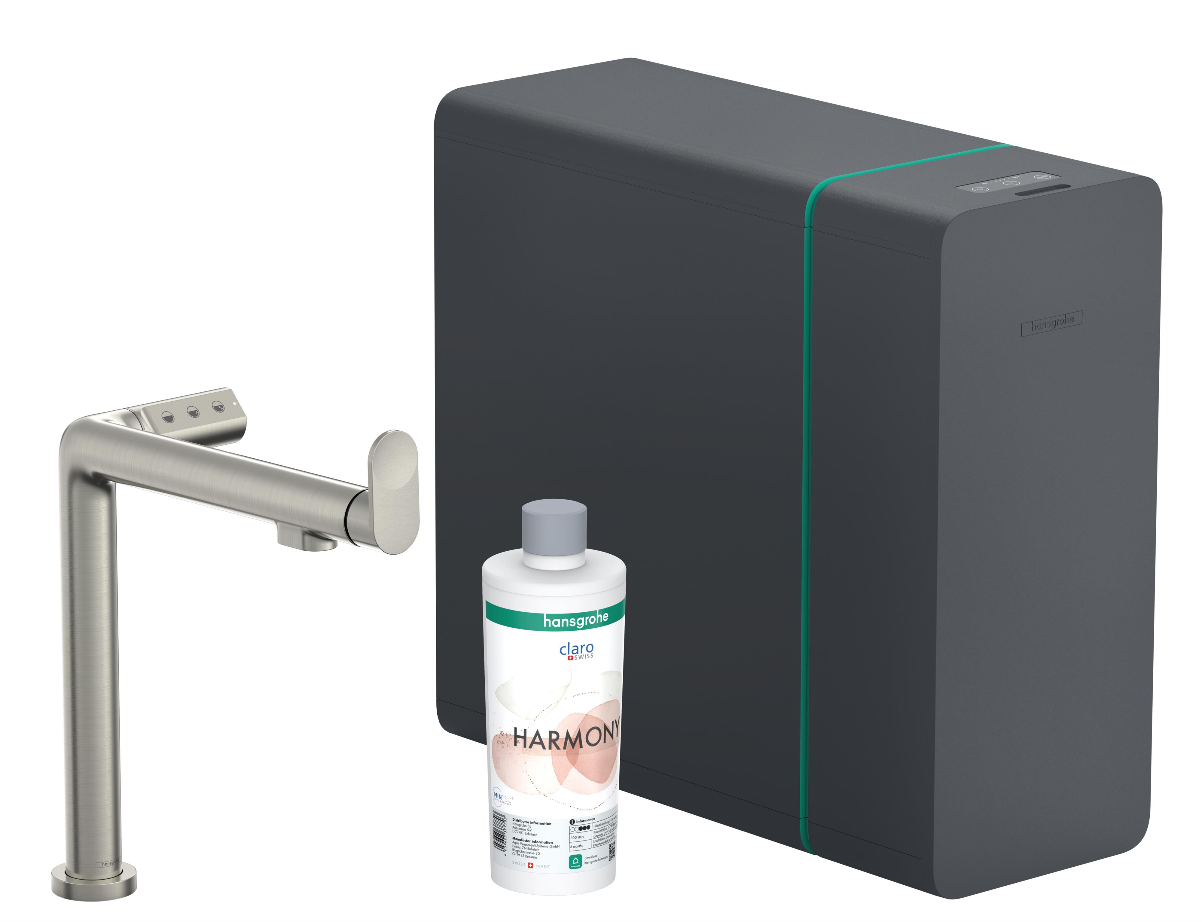 Hansgrohe Aqittura M91 konyhai csaptelep szűrővel álló rozsdamentes acél 76837800