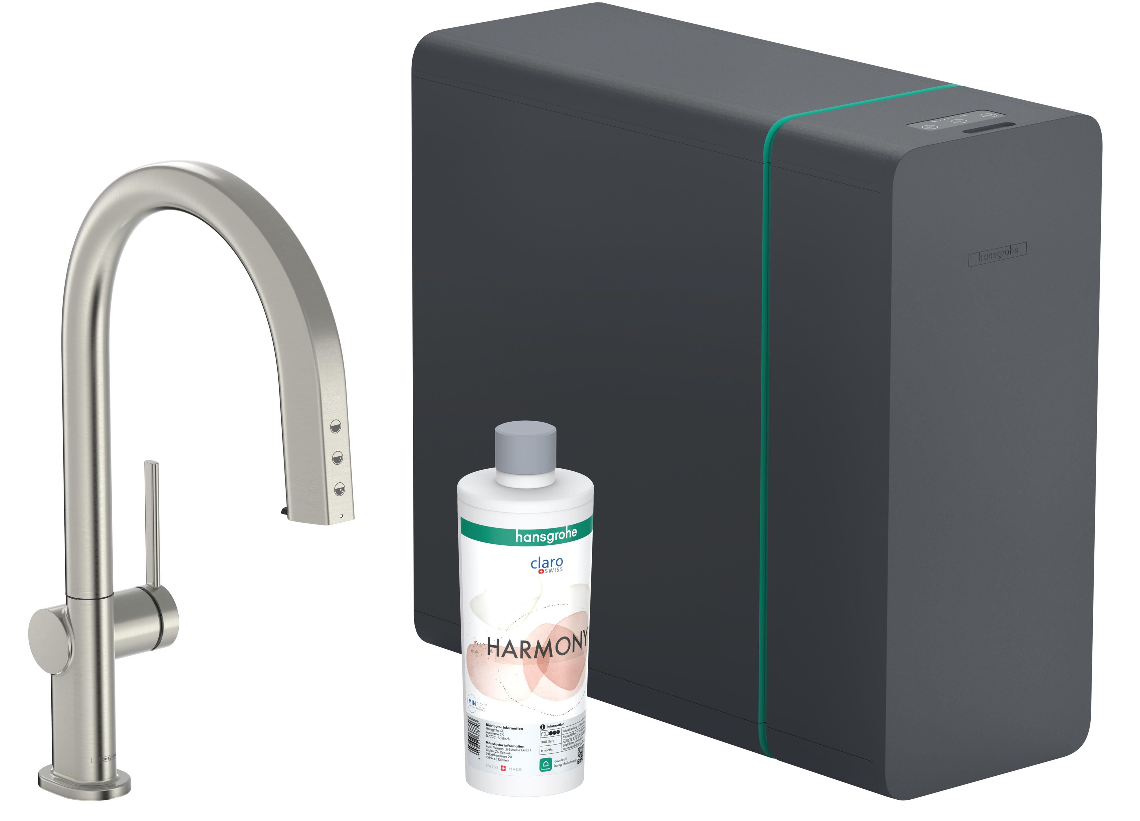 Hansgrohe Aqittura M91 konyhai csaptelep szűrővel álló rozsdamentes acél 76836800