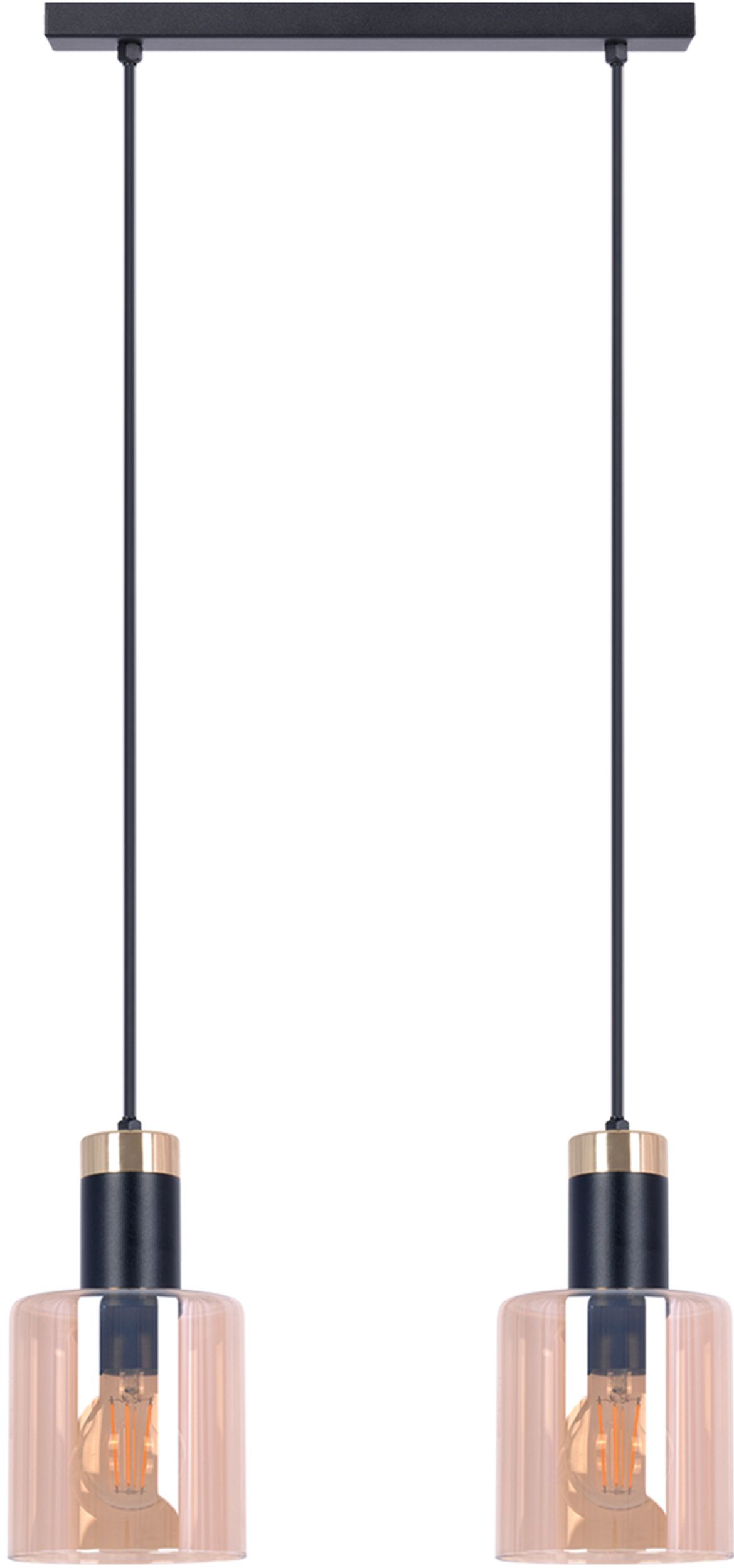 Kaja Alto függőlámpa 2x40 W fekete-arany-borostyán K-5256