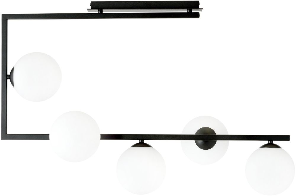 Emibig Soma mennyezeti lámpa 5x10 W fekete-tej 1291/5