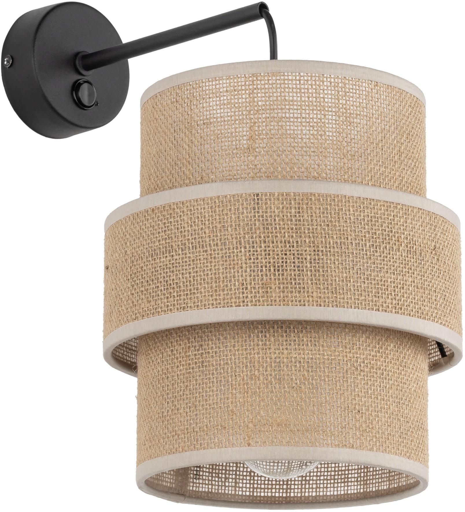 TK Lighting Calisto oldalfali lámpa 1x15 W fekete-bézs 5400