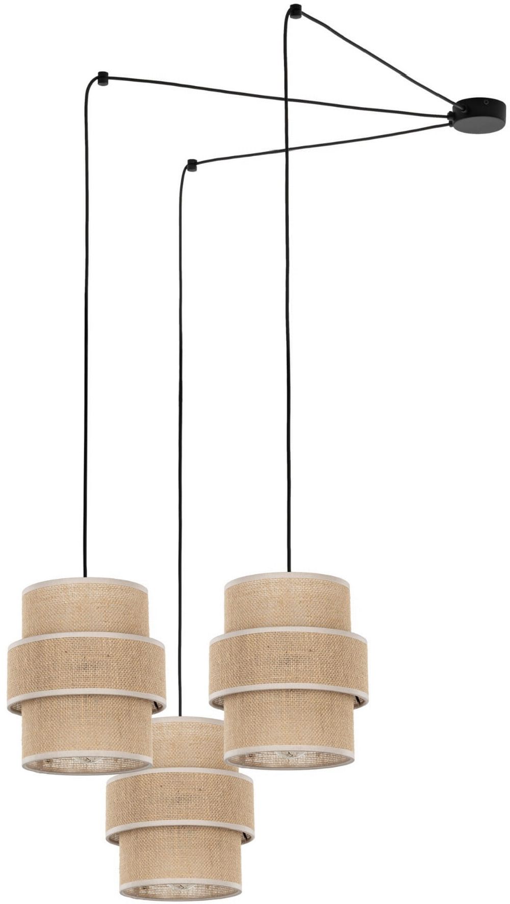 TK Lighting Calisto függőlámpa 3x15 W fekete-bézs 5403