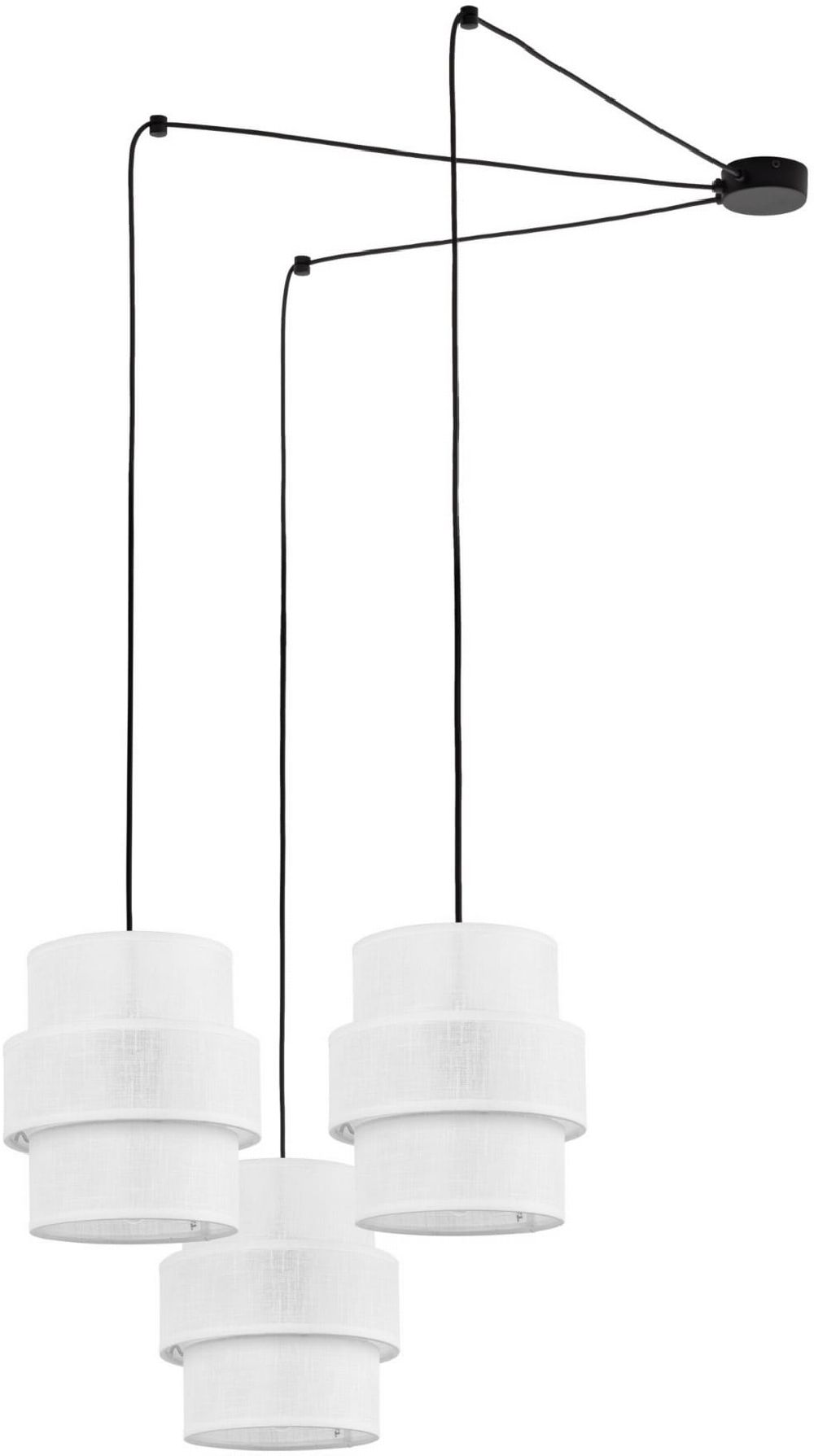 TK Lighting Calisto függőlámpa 3x15 W fehér-fekete 5975