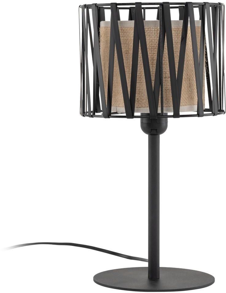 TK Lighting Harmony asztali lámpa 1x15 W fekete-barna 5889