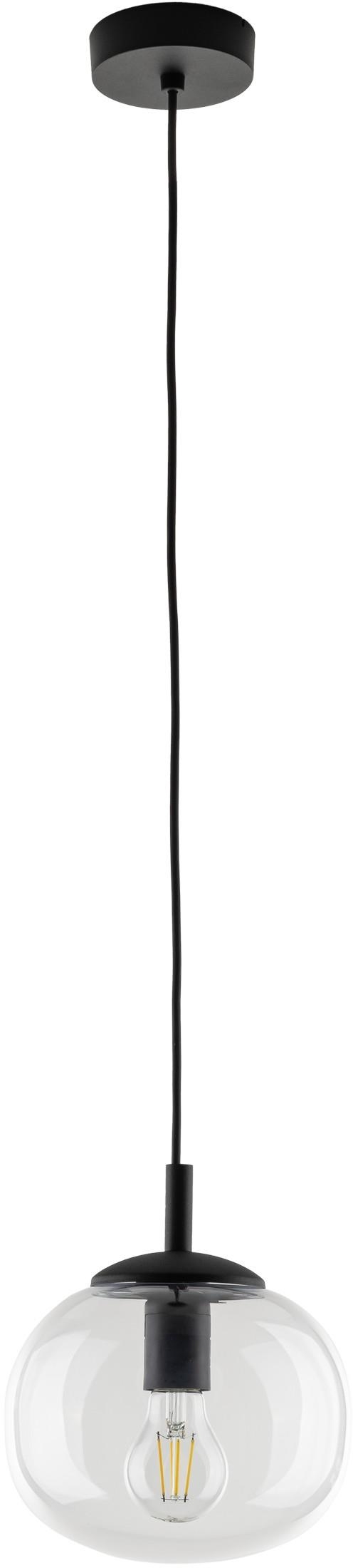 TK Lighting Vibe függőlámpa fekete-átlátszó 5823
