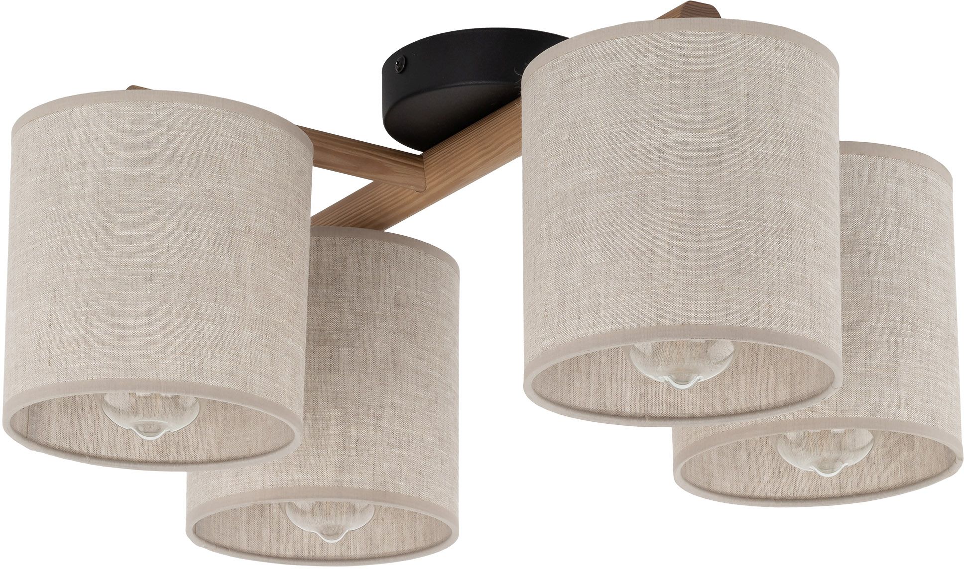 TK Lighting Deva Nature mennyezeti lámpa 4x15 W fekete-szürke-fa 6866