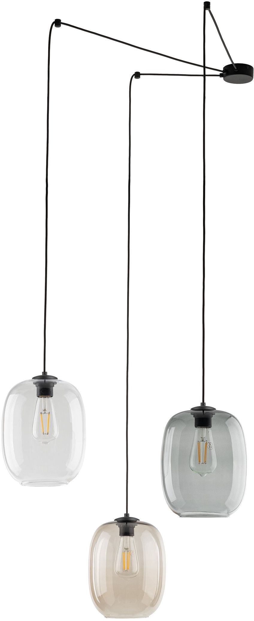 TK Lighting Elio függőlámpa 3x15 W fekete 5972