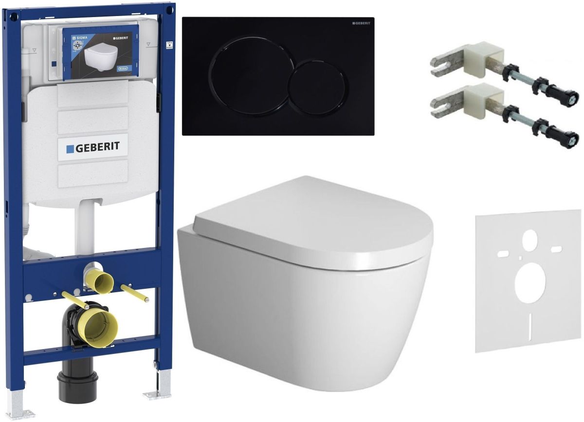 Set WC csésze Duravit ME by Starck 2530092000, beépíthető keret Geberit Duofix 111.320.00.5, 0020190000, 115.770.DW.5, 111.815.00.1, 156.050.00.1