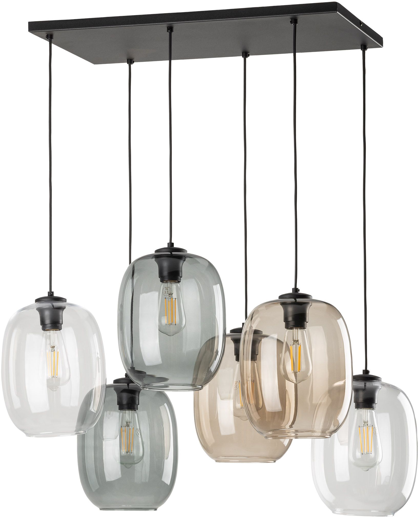 TK Lighting Elio függőlámpa 6x15 W fekete 5974