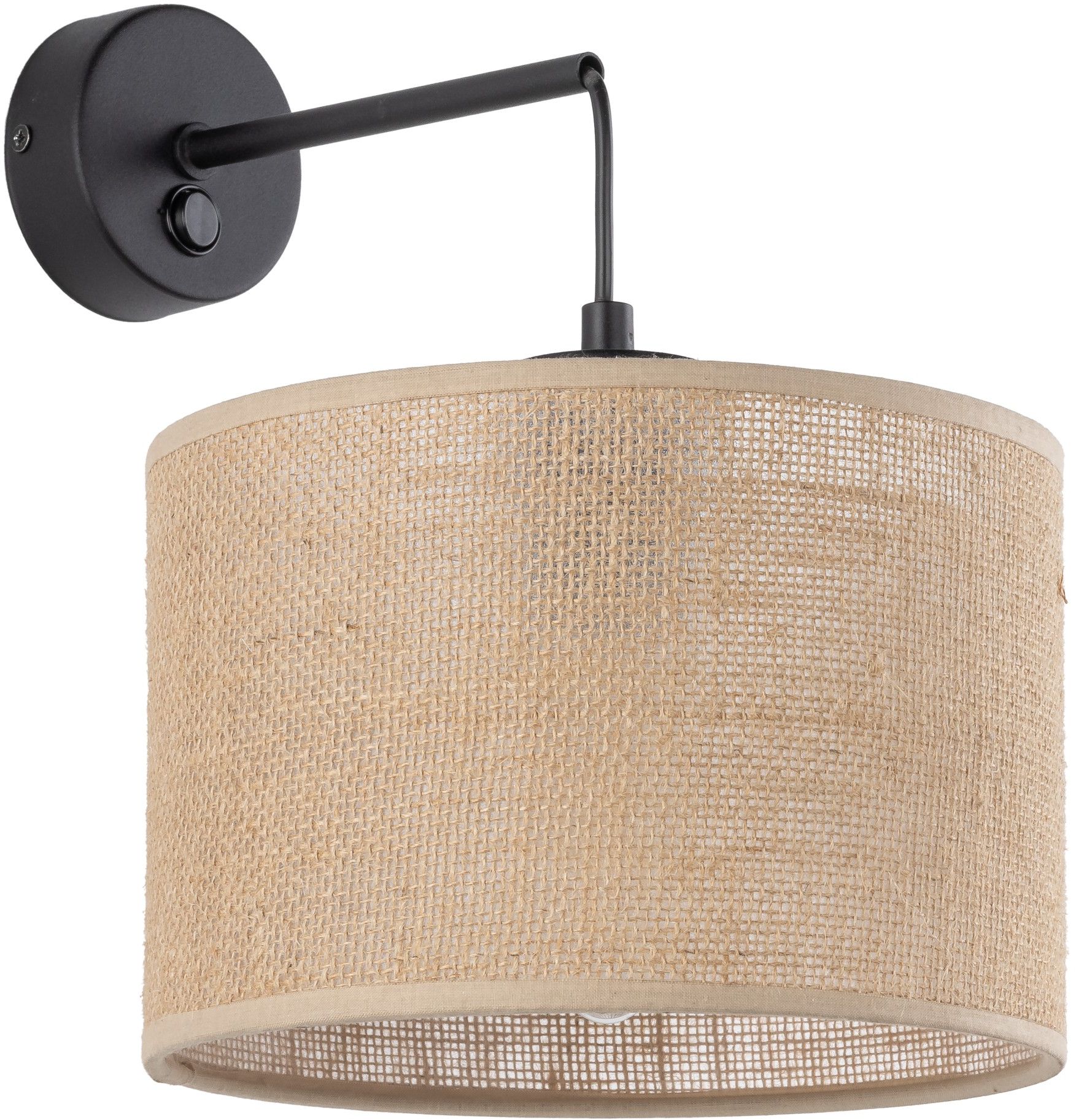 TK Lighting Juta oldalfali lámpa 1x15 W fekete-bézs 6858