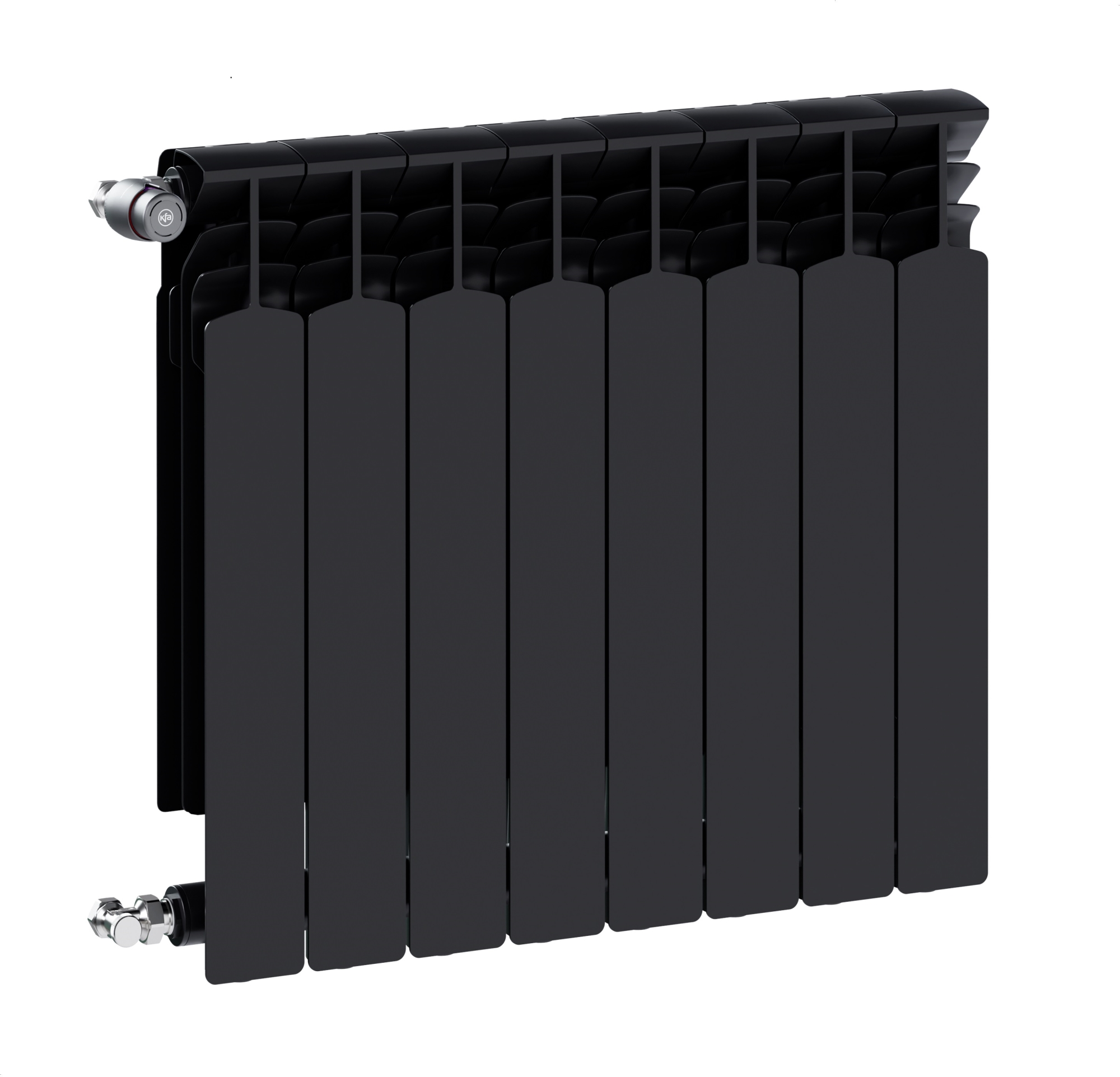 KFA Armatura G600F szobai radiátor 67.2x64.4 cm podłączenie oldalsó fekete 772-080-81