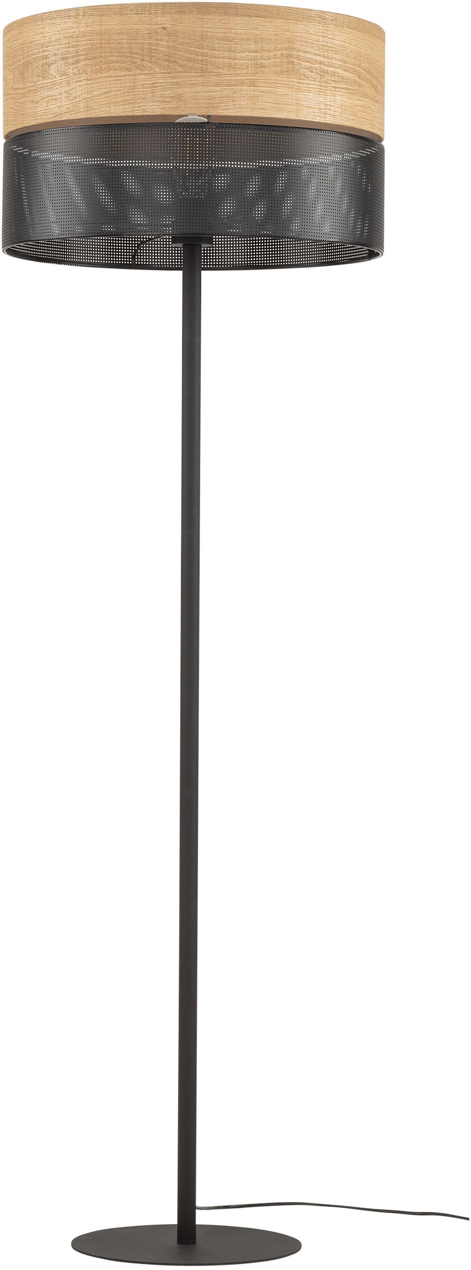 TK Lighting Nicol állólámpa 1x15 W fekete-fa 5123