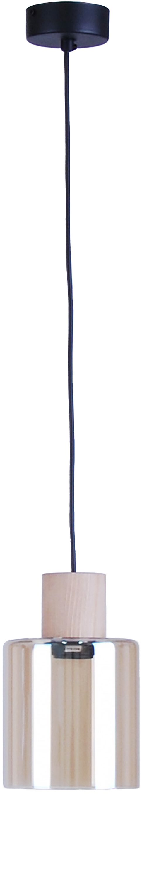 TK Lighting Orson függőlámpa 1x15 W fekete-fa-borostyán 4550