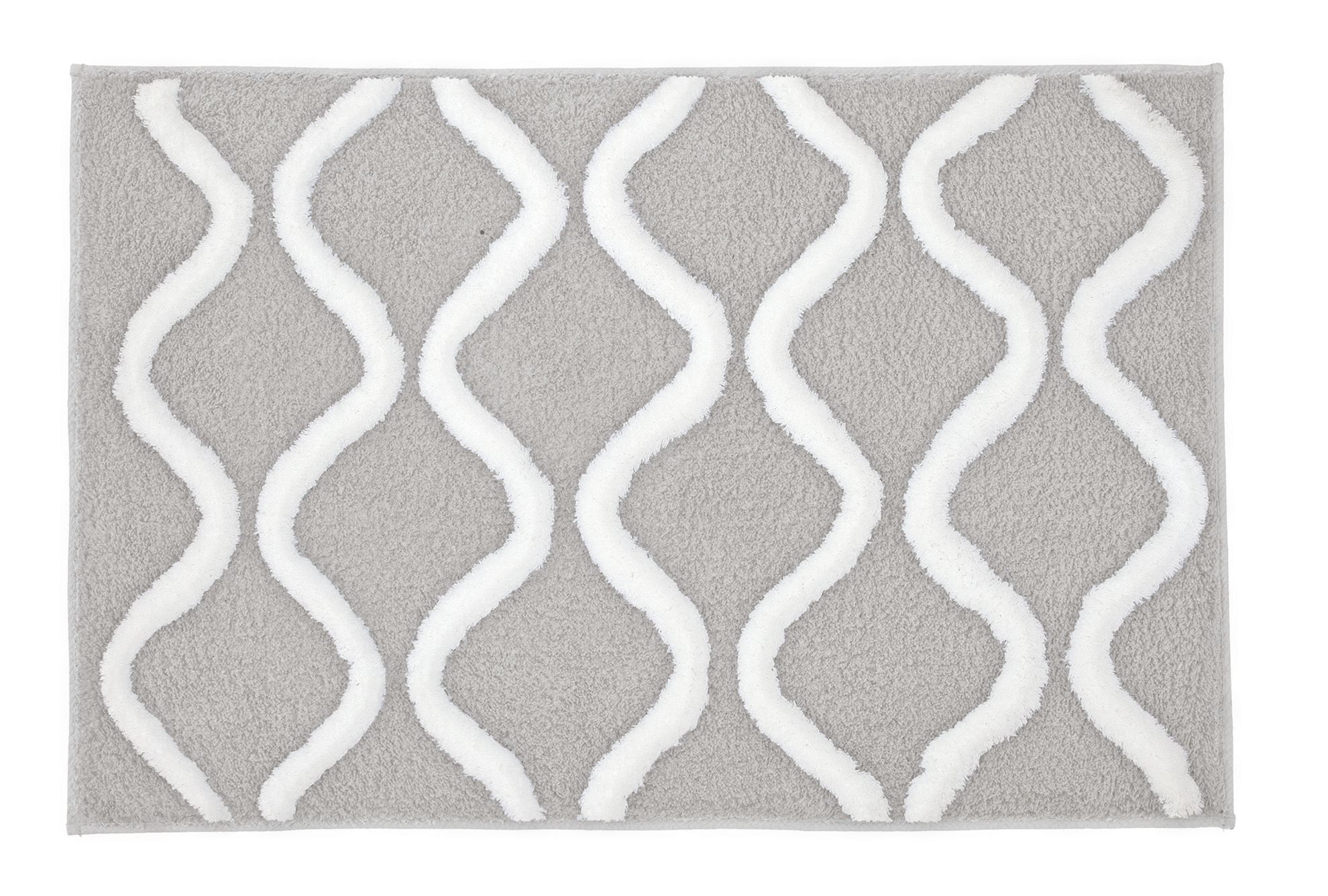 Kleine Wolke Piana fürdőszoba szőnyeg 90x60 cm négyszögletes fehér-szürke 9180158519