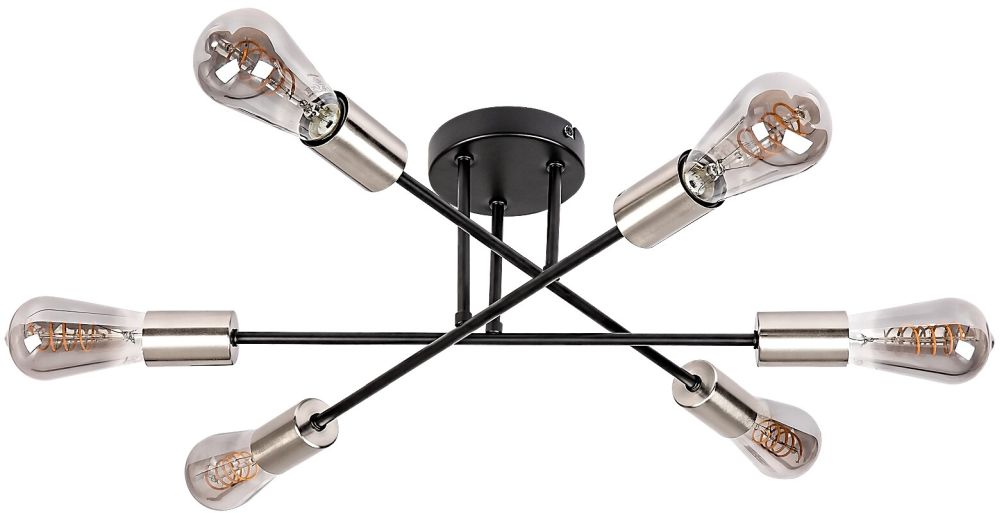 Rabalux Branwen mennyezeti lámpa 6x25 W fekete 71026