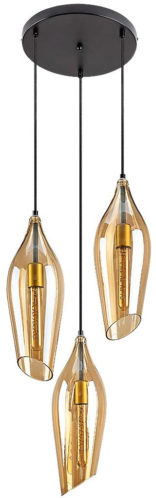 Rabalux Bellini függőlámpa 3x60 W fekete-borostyán 72203