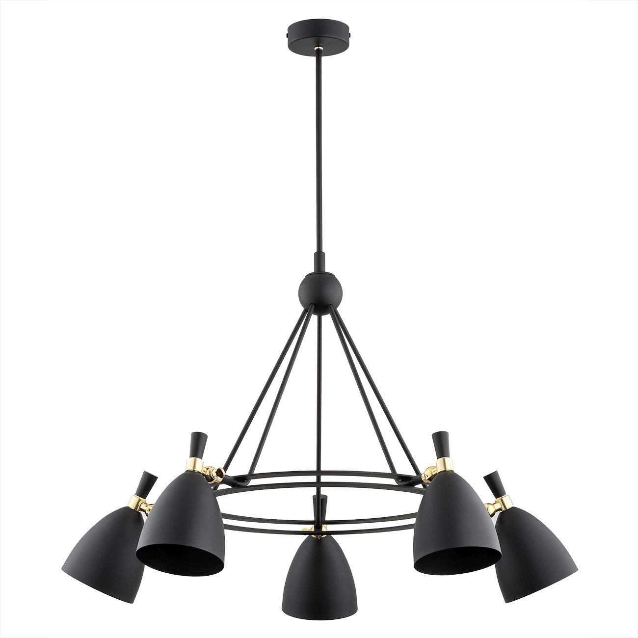 Argon Charlotte függőlámpa 5x15 W fekete-sárgaréz 2118