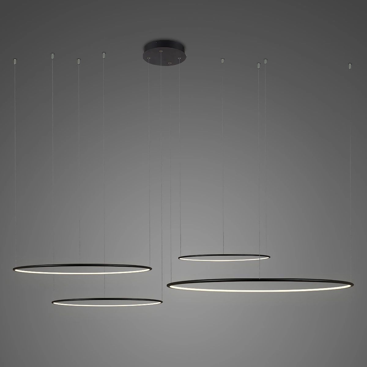 Altavola Design Ledowe Okręgi függőlámpa 4x130 W fekete LA084/CO4_150_100_100_80_in_3k_black