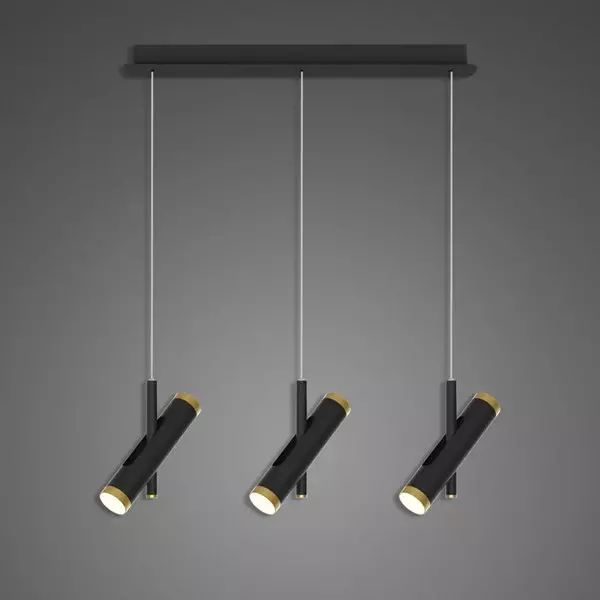 Altavola Design Lunette függőlámpa 6x3 W fekete-arany LA062/CL3_black