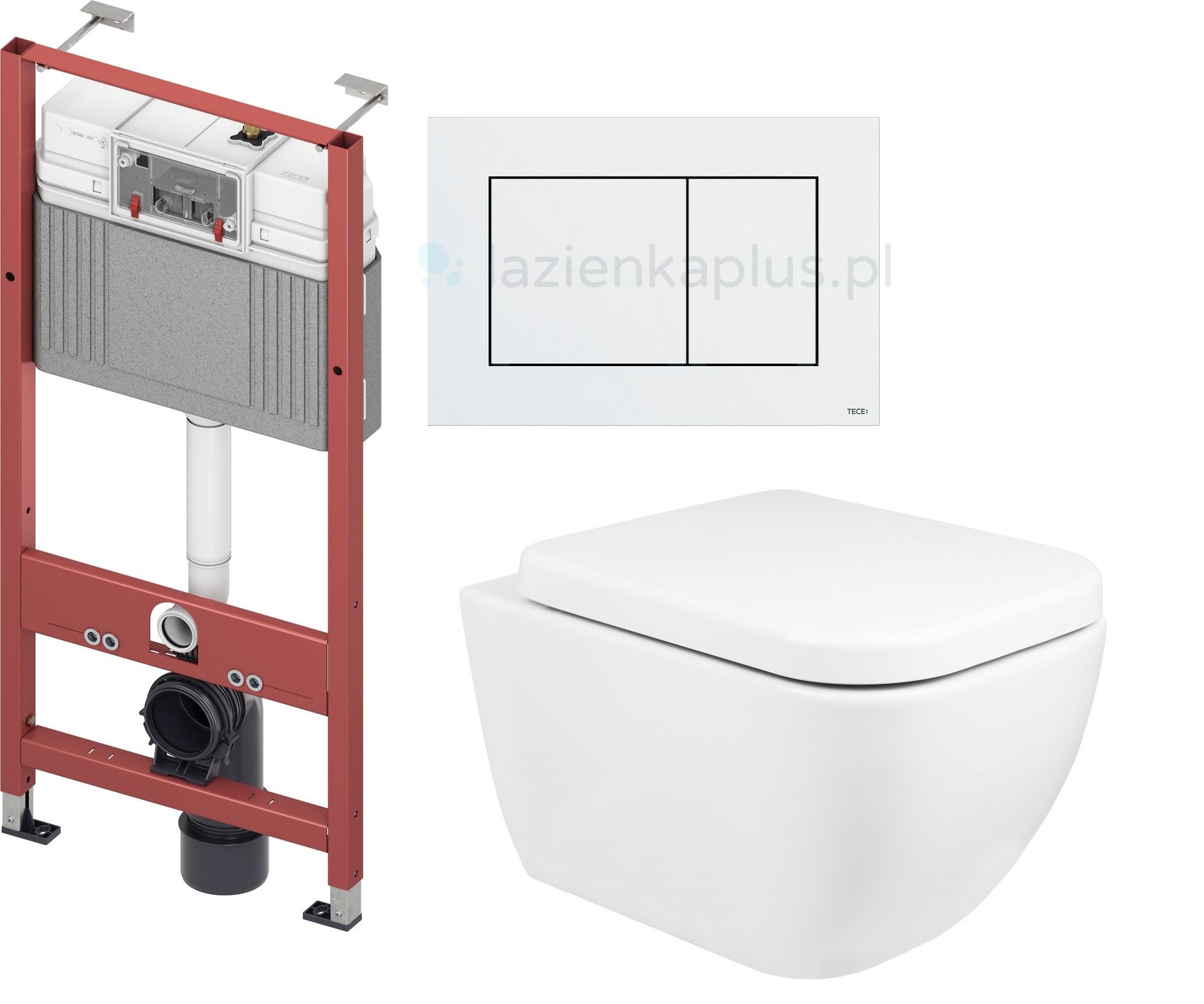 Készlet WC csésze Oltens Vernal 42002000, beépíthető keret Tece Base 9400407, 45103000, 9.240.400