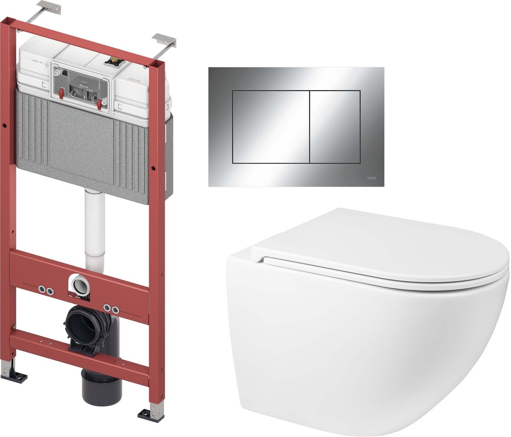 Készlet WC csésze Oltens Hamnes 42513000, beépíthető keret Tece Base 9400407, 45100000, 9.240.401