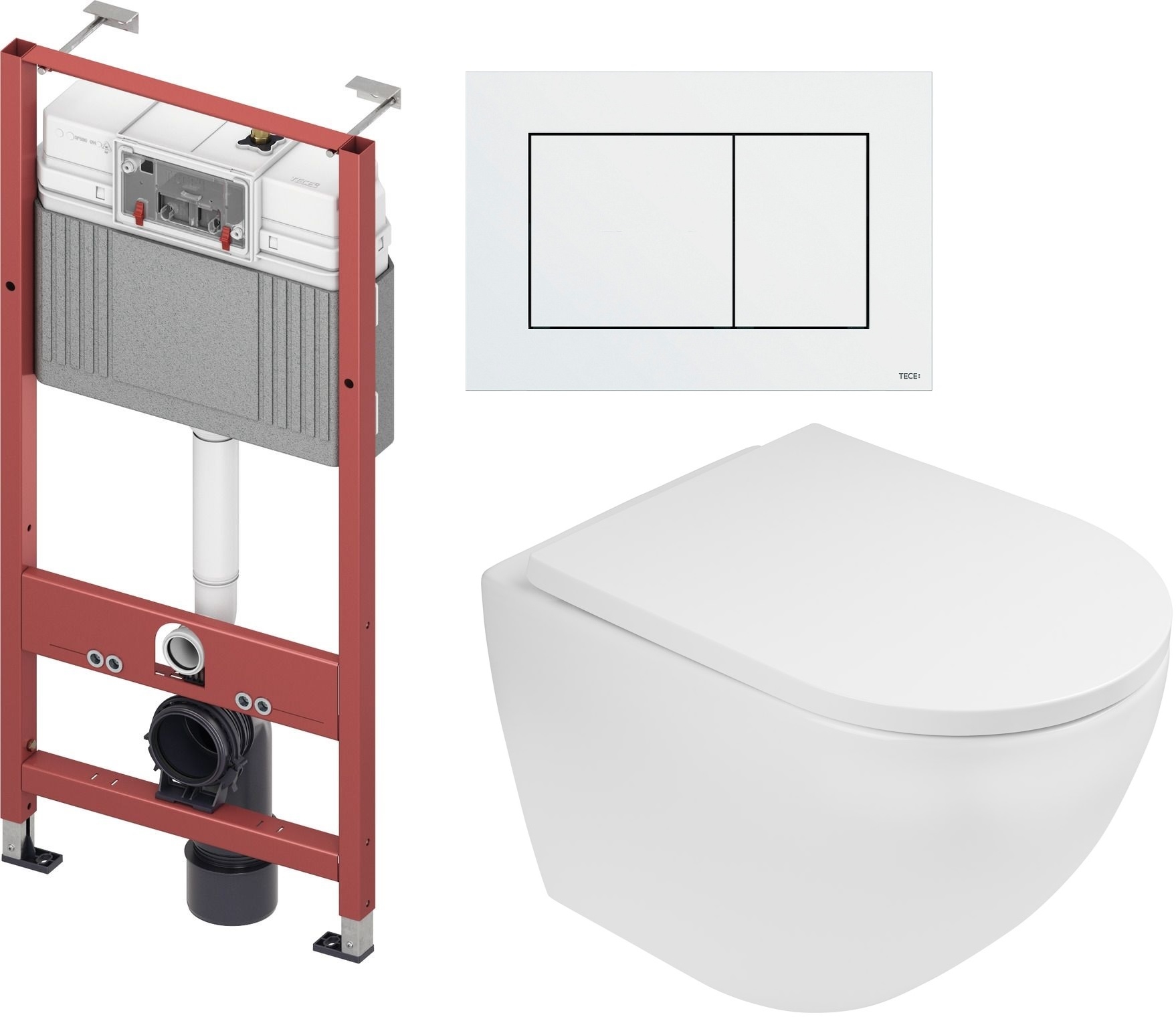 Készlet beépíthető keret Tece Base 9400407, WC csésze Oltens Hamnes 42013000, 45109000, 9.240.400