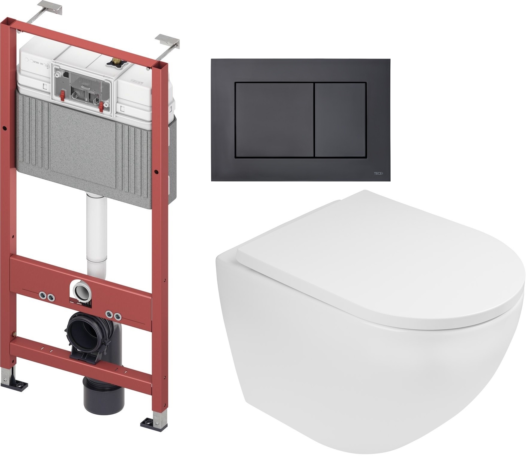Készlet beépíthető keret Tece Base 9400407, WC csésze Oltens Hamnes 42013000, 9240407, 45109000
