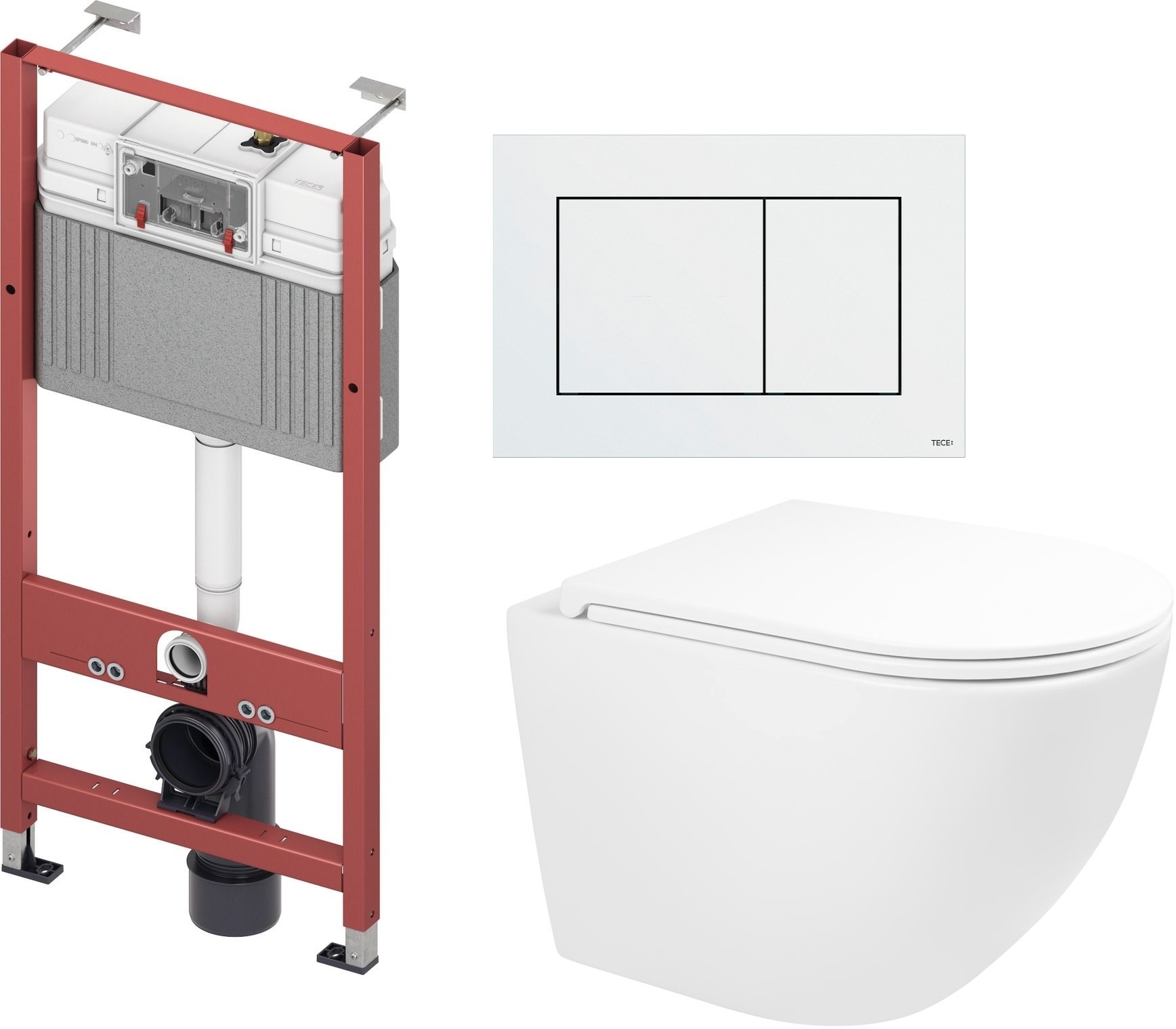 Készlet WC csésze Oltens Hamnes 42521000, beépíthető keret Tece Base 9400407, 45100000, 9.240.400