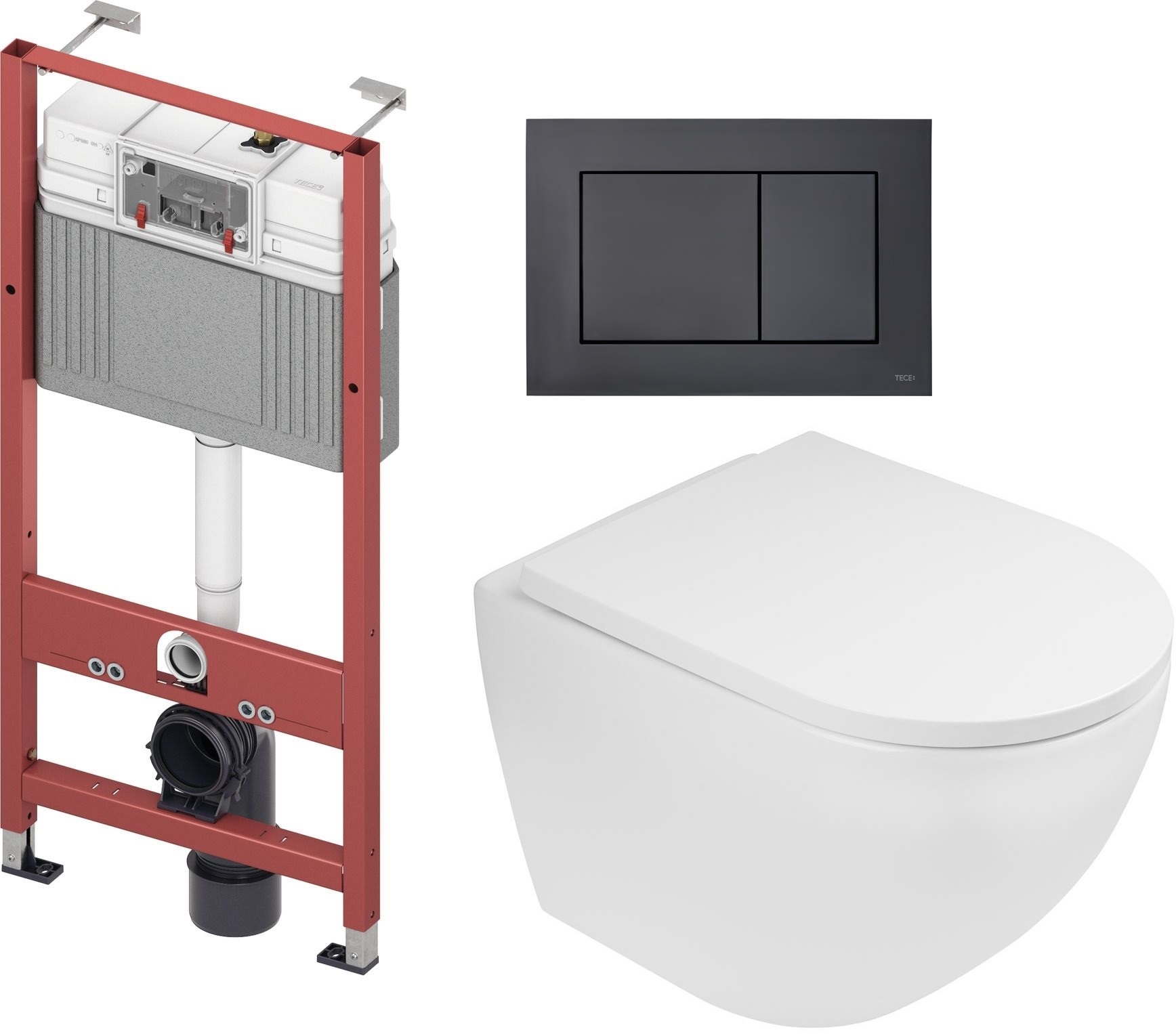 Készlet WC csésze Oltens Hamnes 42521000, beépíthető keret Tece Base 9400407, 9240407, 45109000