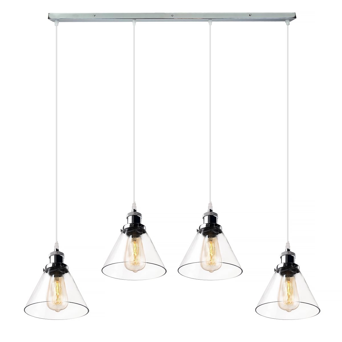 Altavola Design New York Loft függőlámpa 4x40 W króm-átlátszó LA034/CL4_chrom