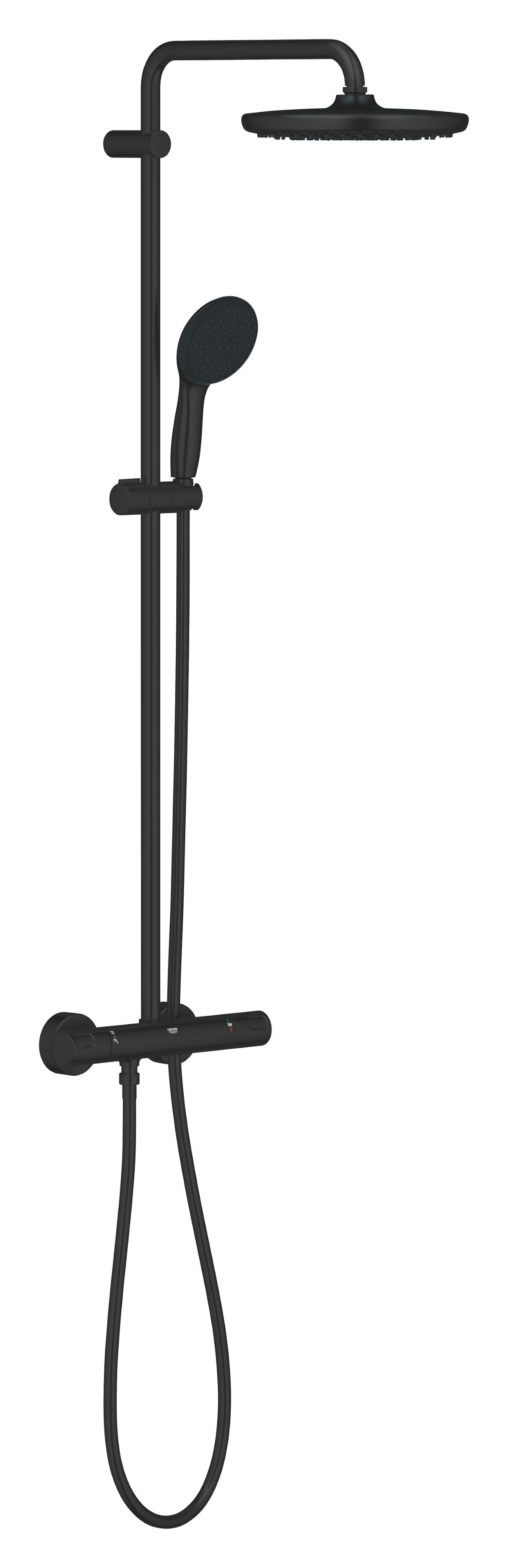 Grohe Vitalio Start System zuhany készlet fal termosztáttal trópusi zuhany opcióval fekete 266772431