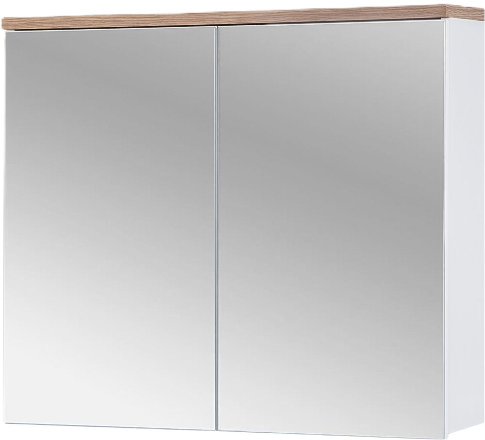 Comad Bali White szekrény 80x20x69.4 cm tükörrel fehér-tölgy BALI WHITE 841 FSC