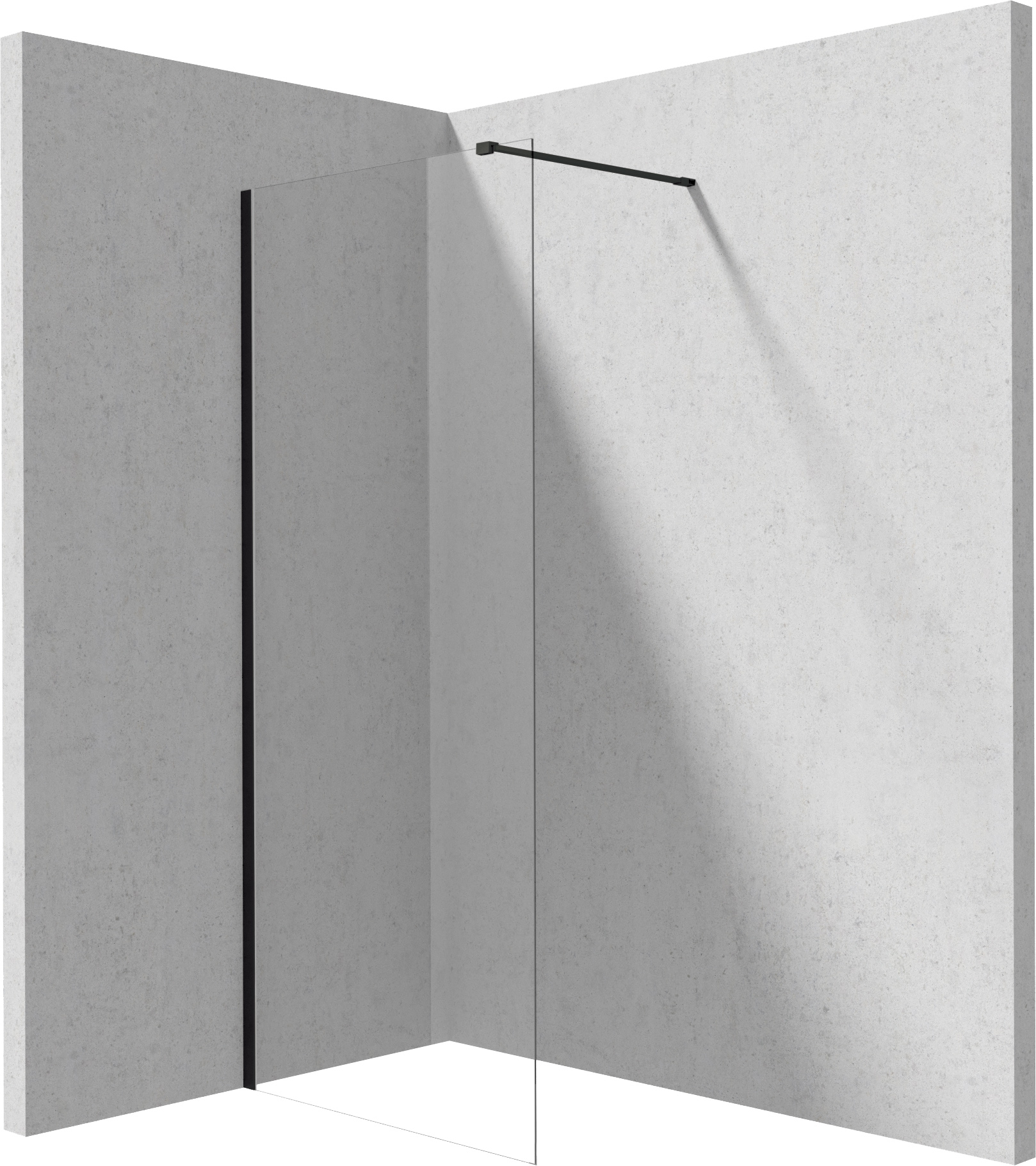 Deante Prizma zuhanykabin fal walk-in 90 cm fekete matt/átlátszó üveg KTJ_N39P