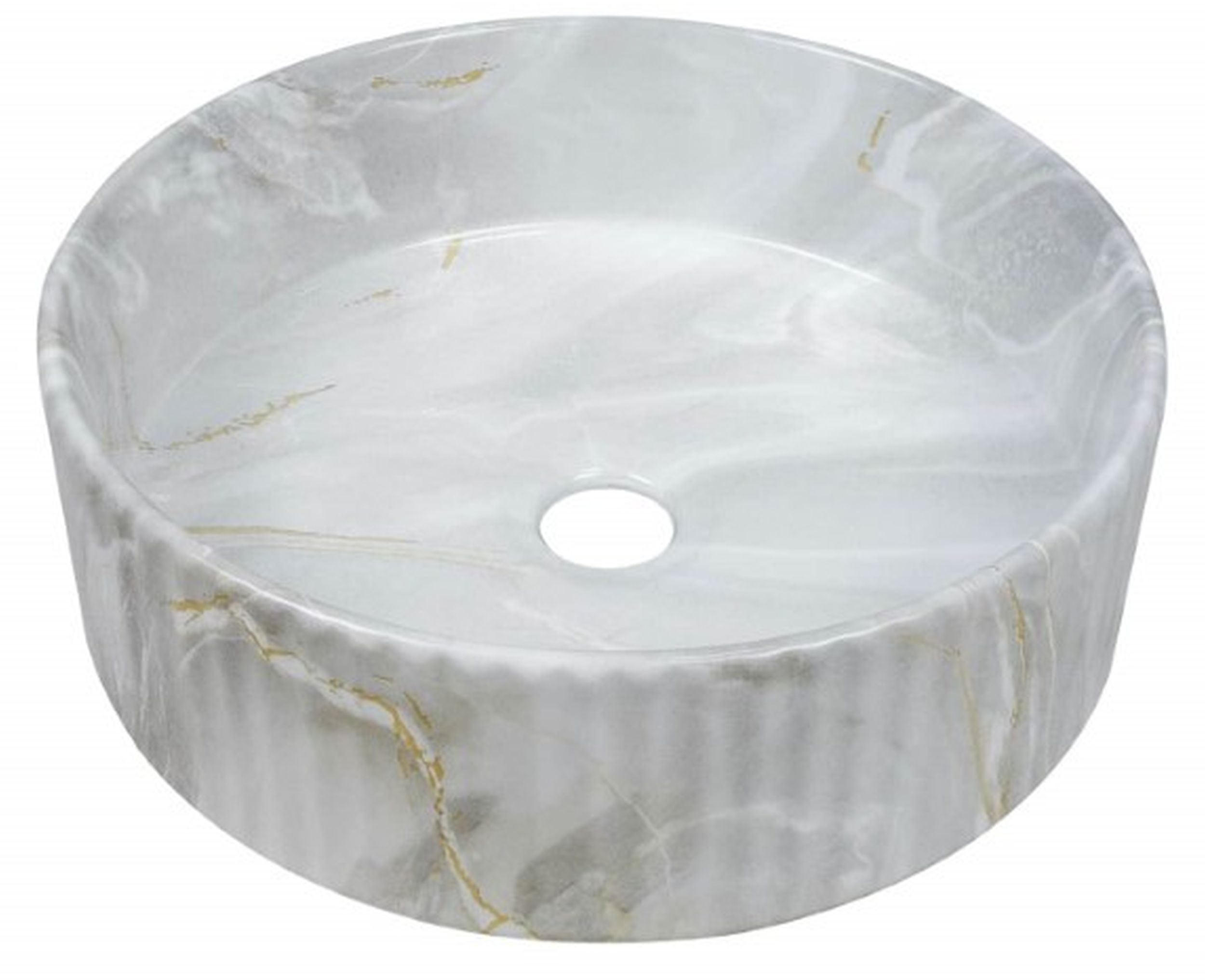Invena Glamour mosdótál 37x37 cm kerek mosdótálak szürke/kő CE-63-703