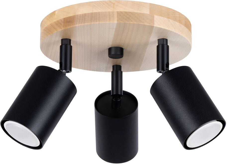Sollux Lighting Verdo mennyezeti lámpa 3x10 W fekete-fa SL.1292
