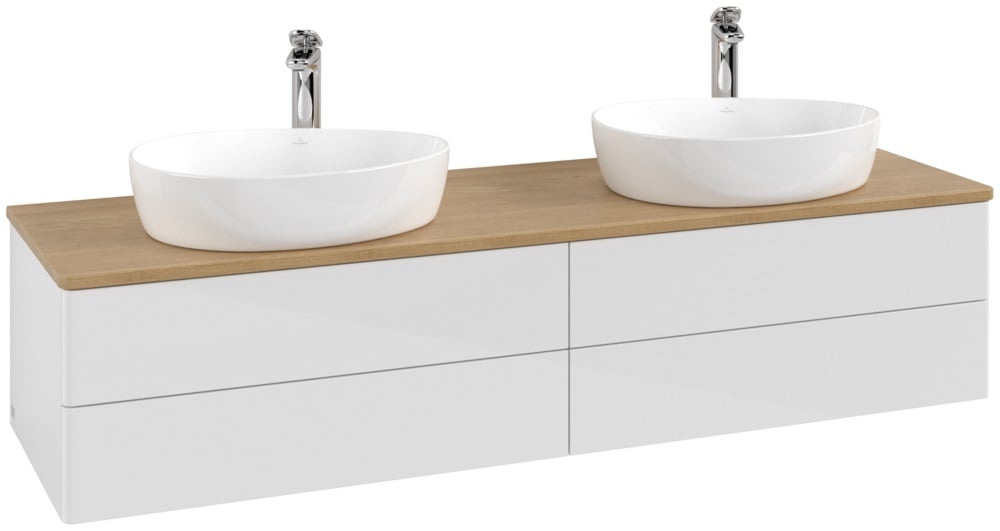 Villeroy & Boch Antao szekrény 160x50x36 cm mosdókagyló alá akasztható fehér-tölgy K28051GF