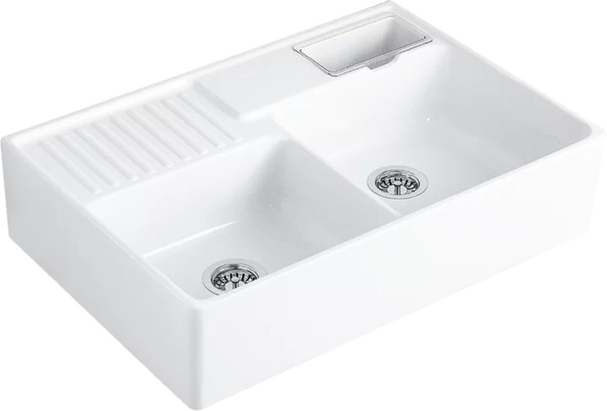 Villeroy & Boch Double-Bowl kerámia mosogató 89.5x63 cm fehér 632391KG