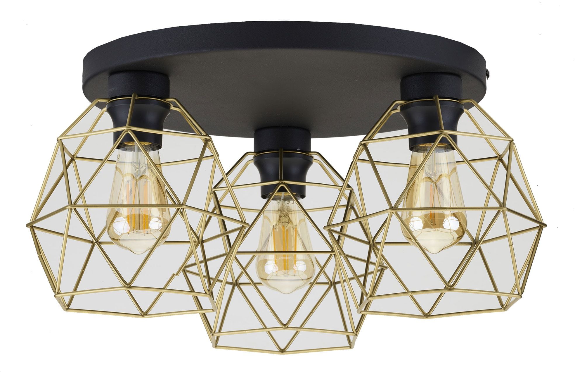 TK Lighting Galaxy mennyezeti lámpa 3x15 W fekete-arany 3458