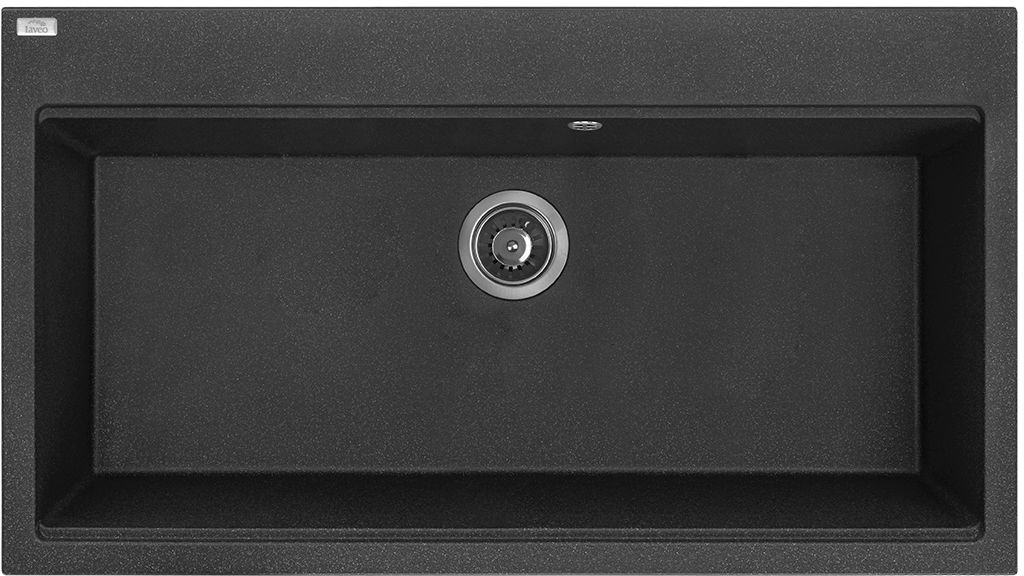 Laveo Tau gránit mosogató 90x50 cm fekete SBT7109