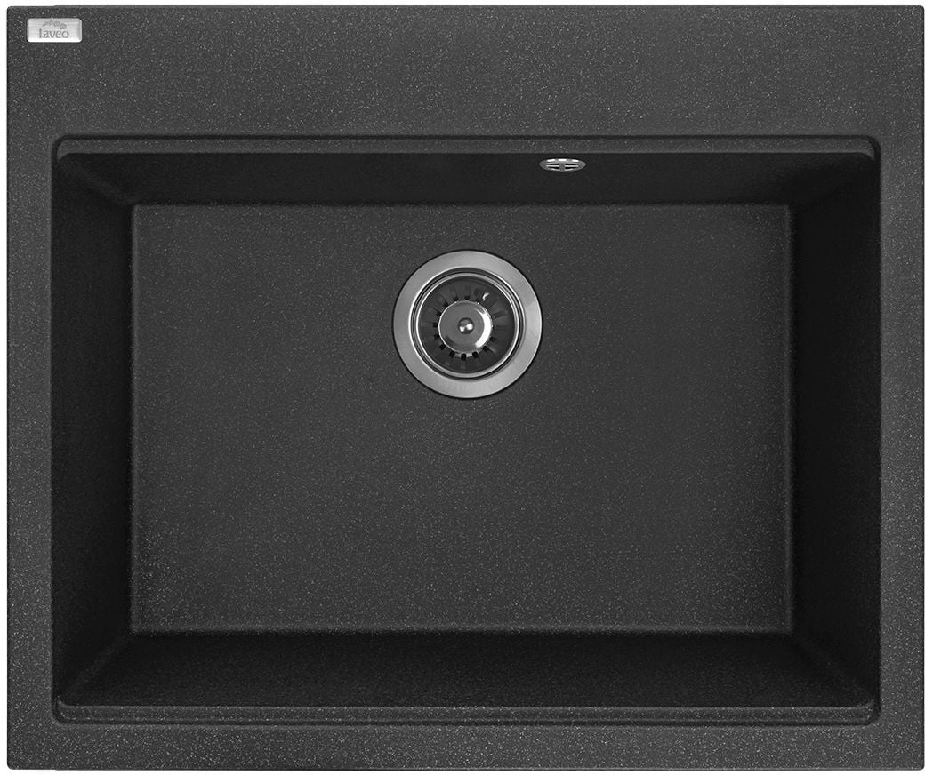 Laveo Tau gránit mosogató 60x50 cm fekete SBT7106