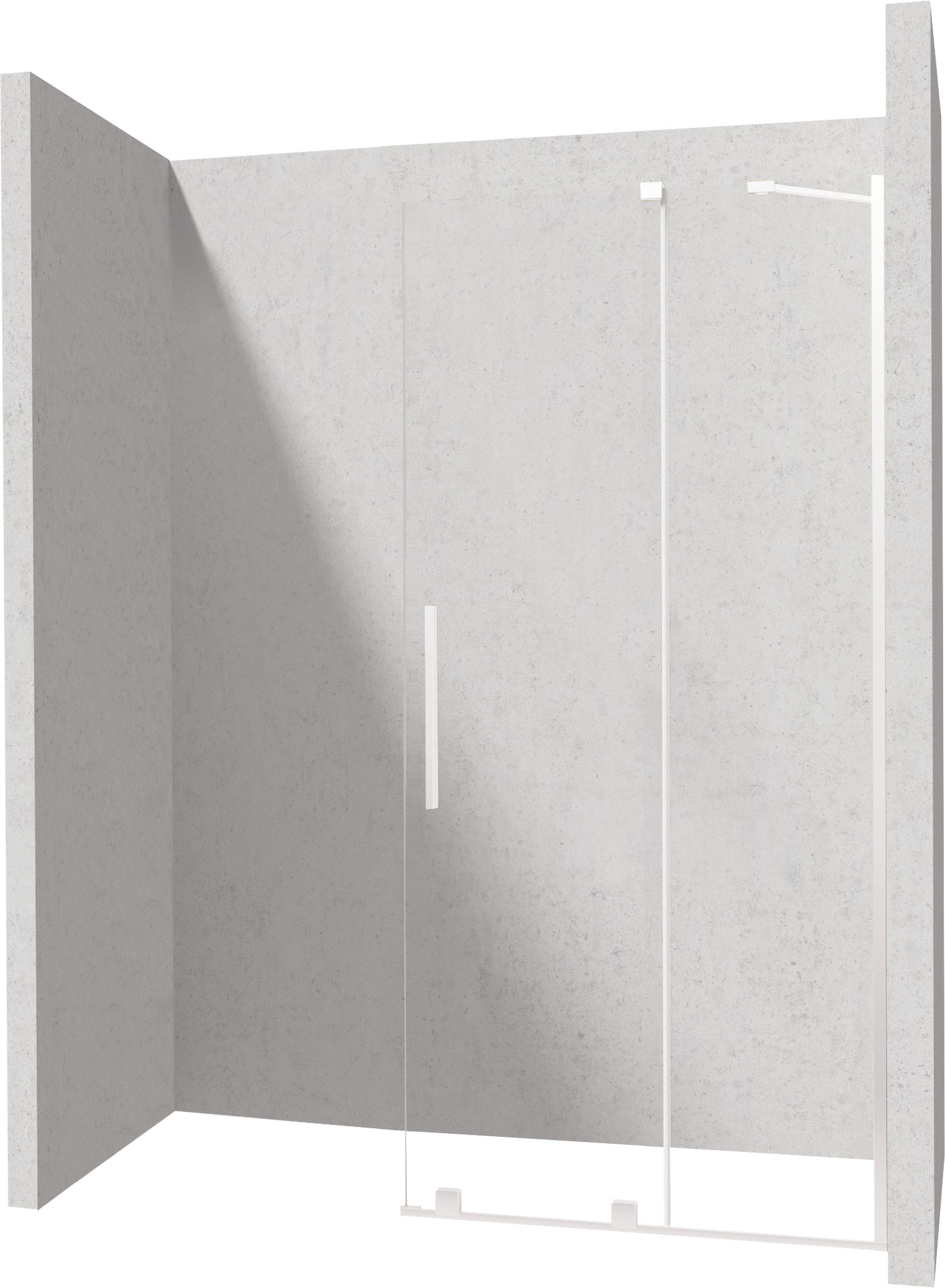 Deante Prizma zuhanykabin fal walk-in 120 cm fehér matt üveg/átlátszó üveg KTJ_A32R