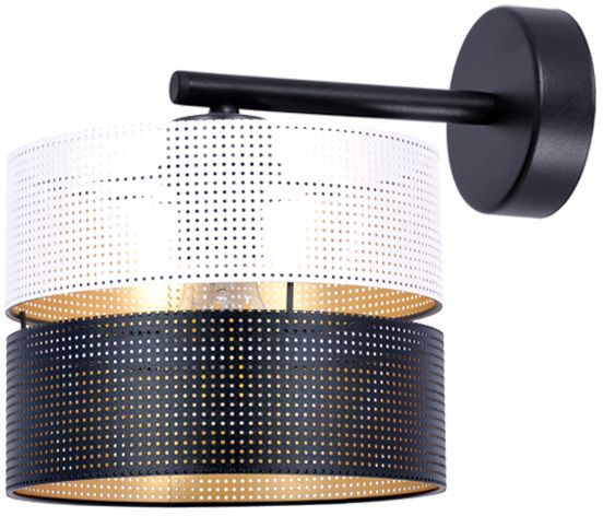 Kaja Vega oldalfali lámpa 1x40 W fehér-fekete-arany K-5294