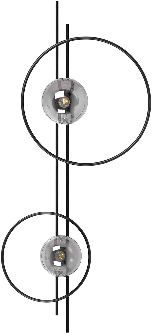 Kaja Astra oldalfali lámpa 2x40 W fekete-grafit K-5342