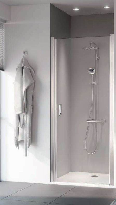 Kermi Cada XS zuhanyajtók 90 cm dönthető ezüst fényes/átlátszó üveg CK1WL09020VPK