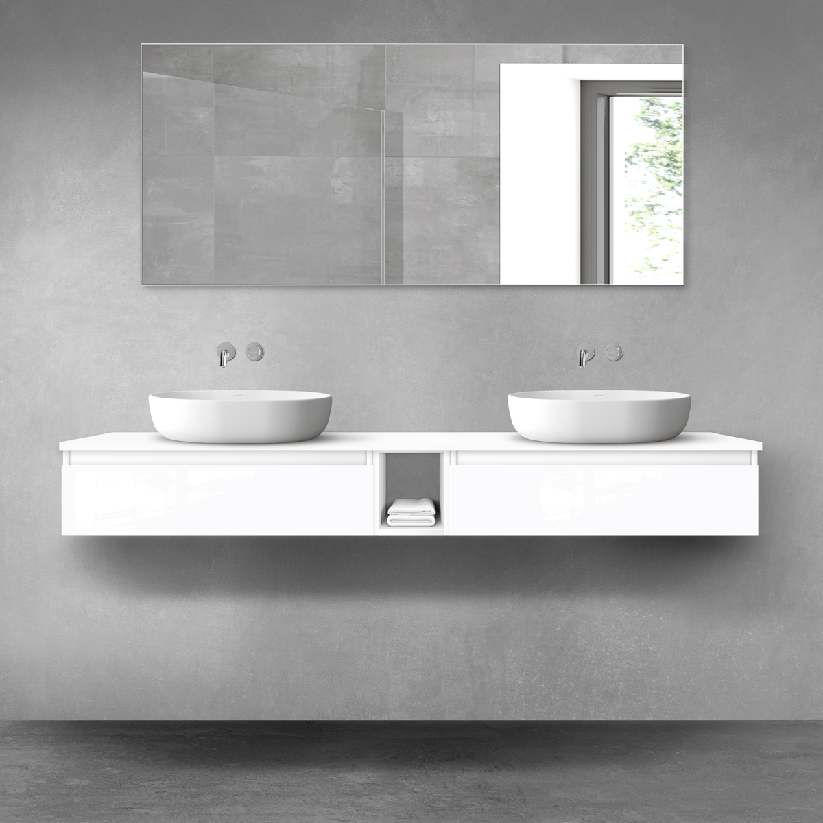 Készlet szekrény Oltens Vernal 60010000, szekrény feletti pult Oltens Vernal 63009000, 60020000