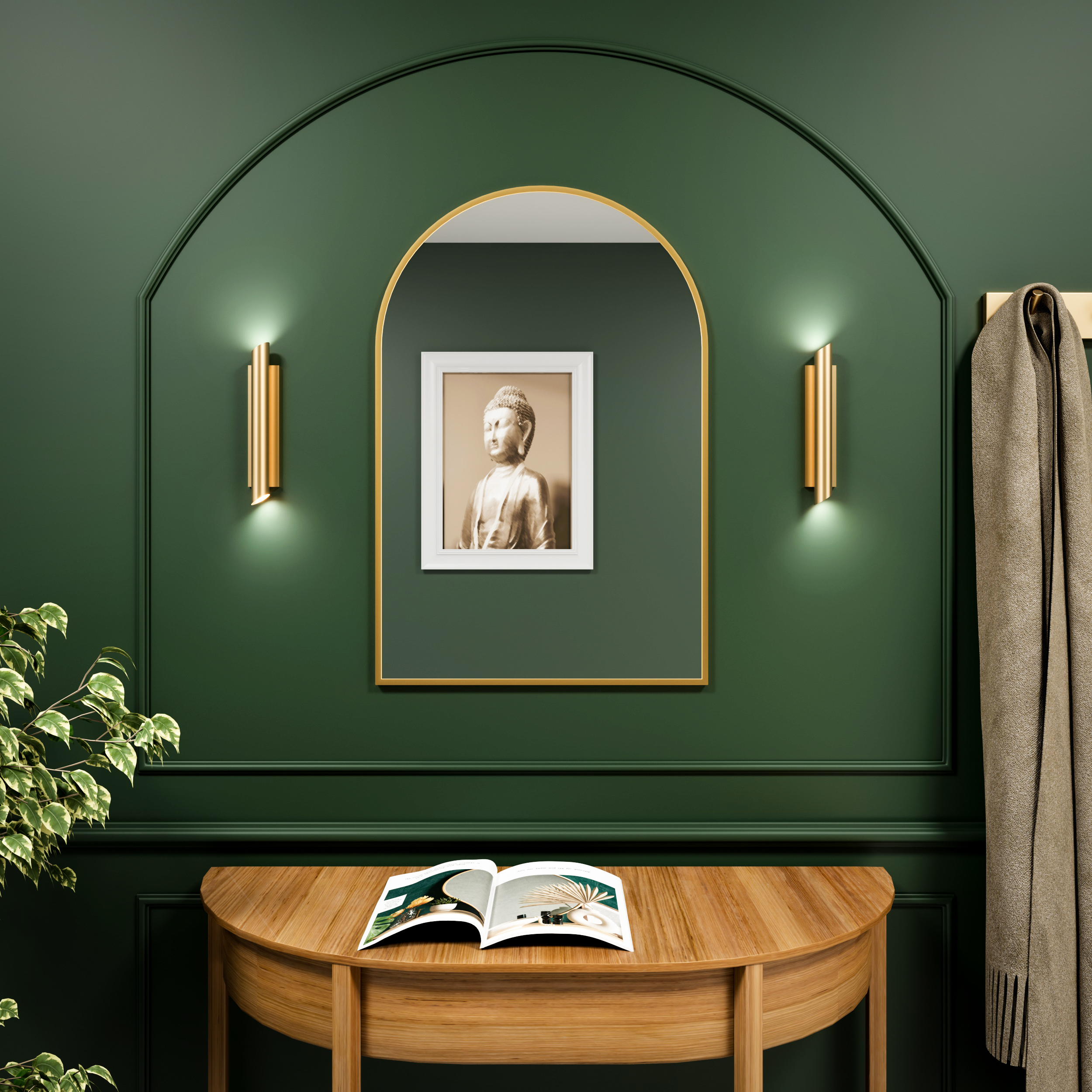 Baltica Design Tiny Border Pastille Cut tükör 60x120 cm arany 5904107925004