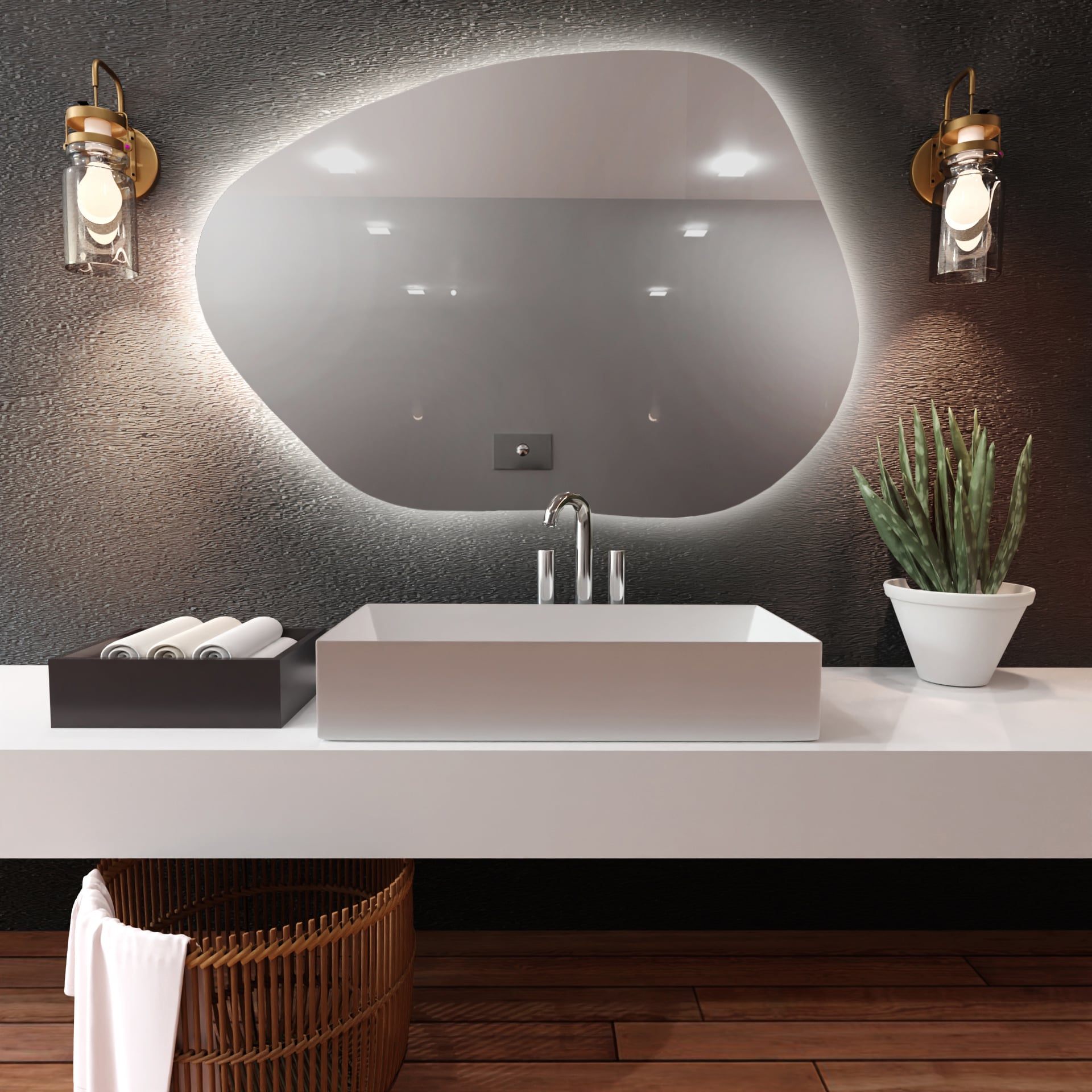 Baltica Design Bright Stain I tükör 90x64 cm világítással 5904107914442