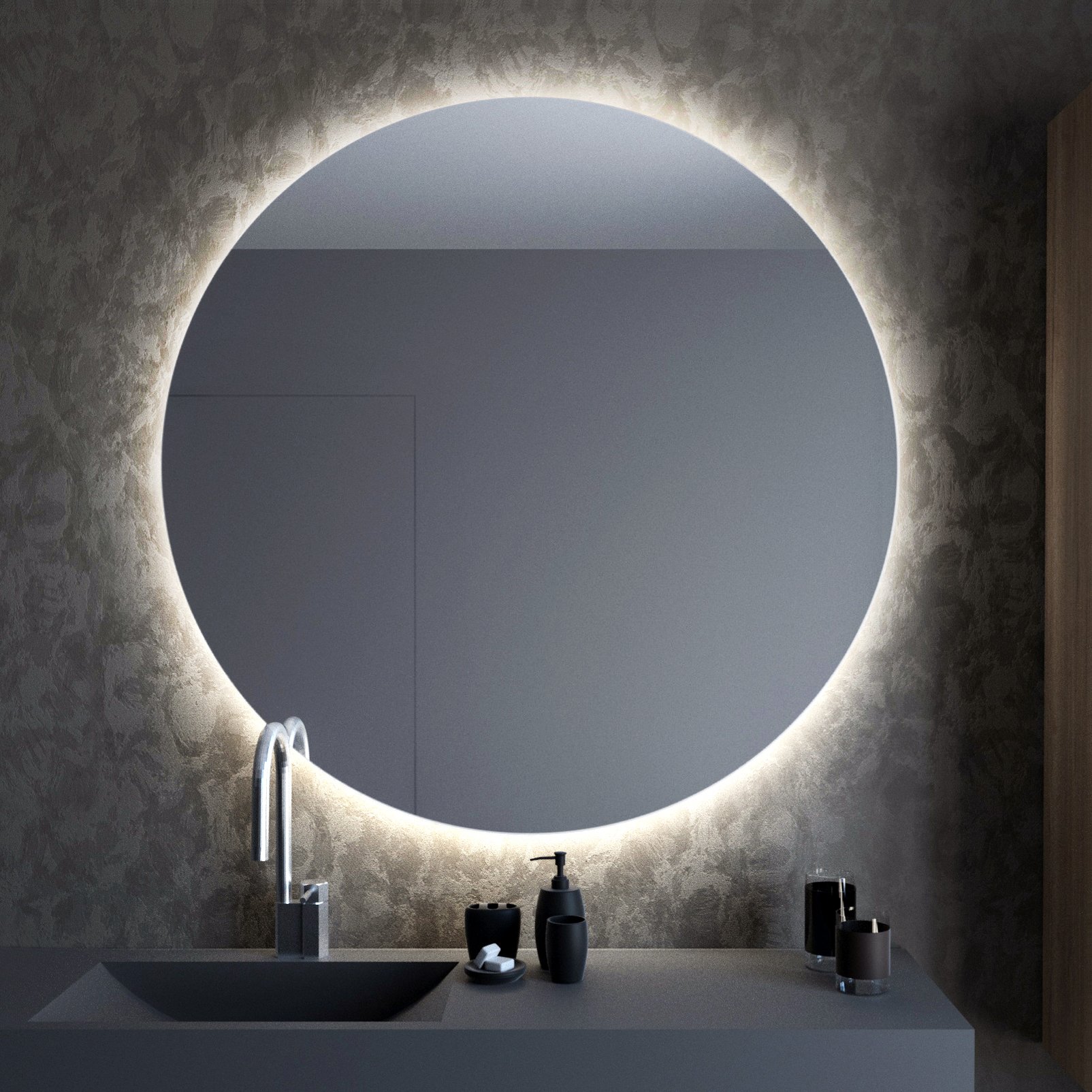 Baltica Design Bright tükör 50x50 cm kerek világítással 5904107913292