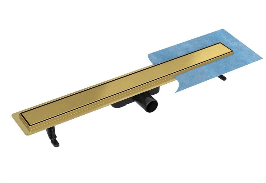 Besco Virgo Duo lineáris lefolyó ráccsal 70 cm arany OL-70-VG